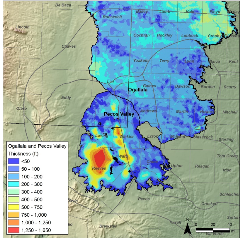 Ogallala and Pecos Valley aquifers, potential targets for managed aquifer recharge of treated produced water (TWDB). However, this option is not currently being considered by TCEQ.