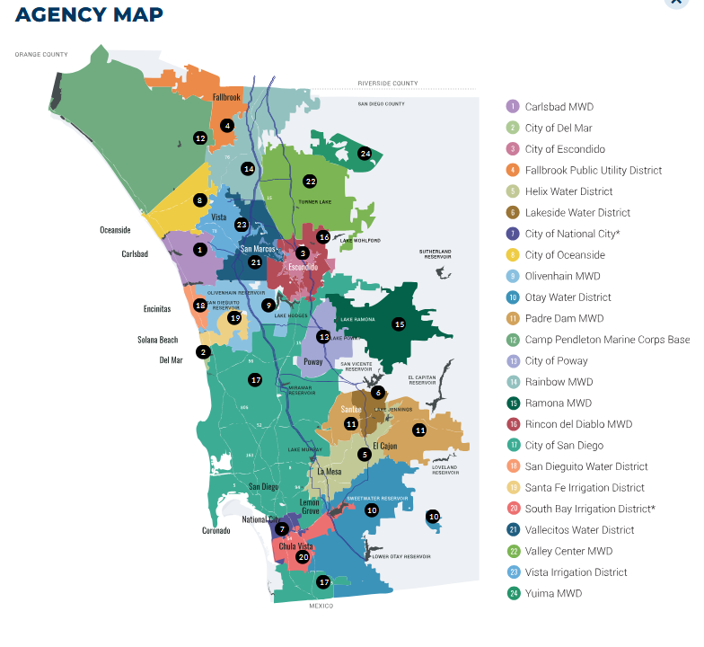 San Diego County Water Authority Agency Map