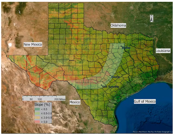 Figure 8. Flash Flood Alley is represented by the light green crescent.