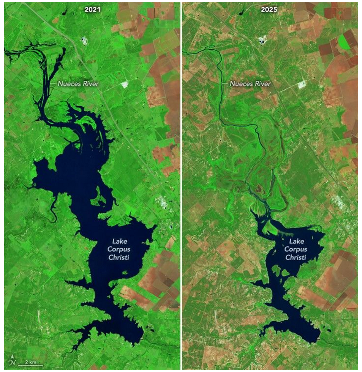 Images from OLI (Operational Land Imager) on Landsat 8 and OLI-2 on Landsat 9