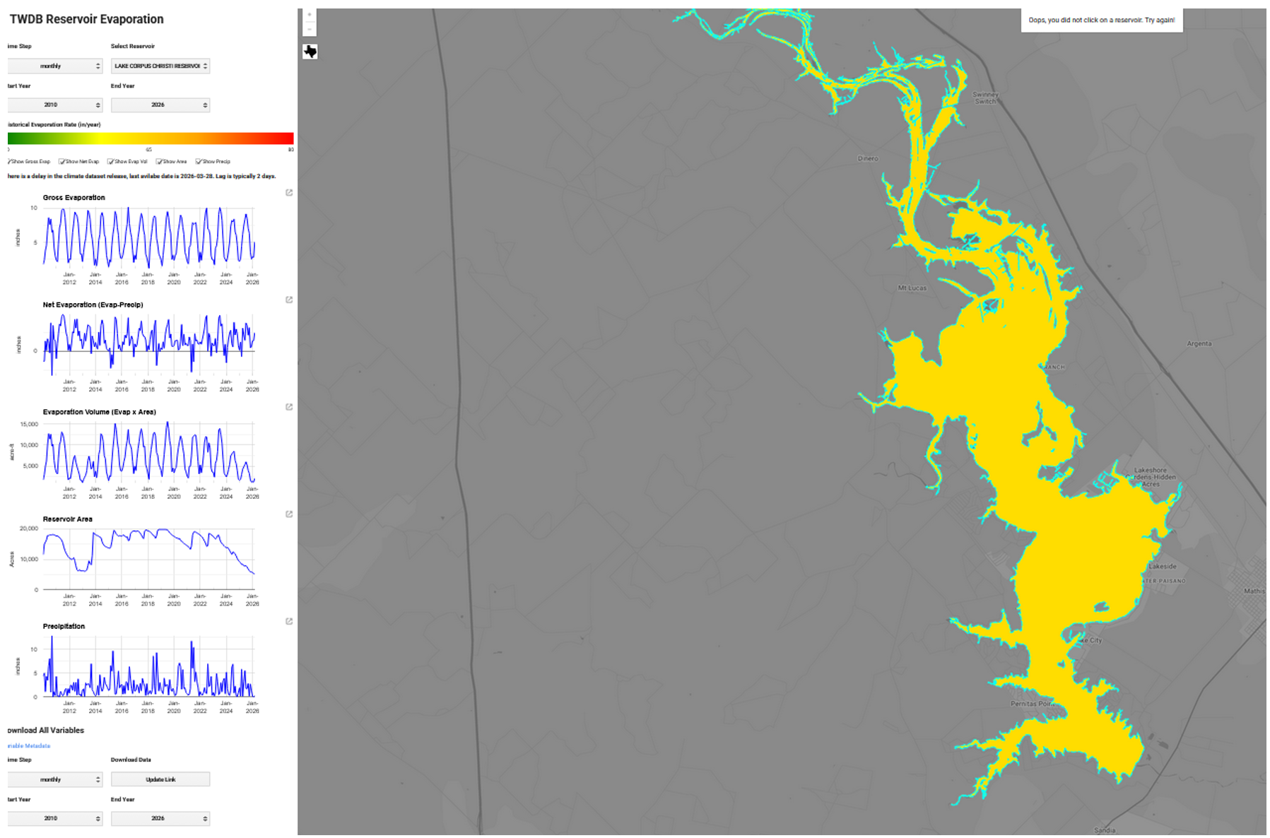 TWDB Reservoir evaporation