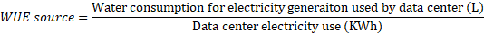 WUE source = water consumption for electricty over electricity use